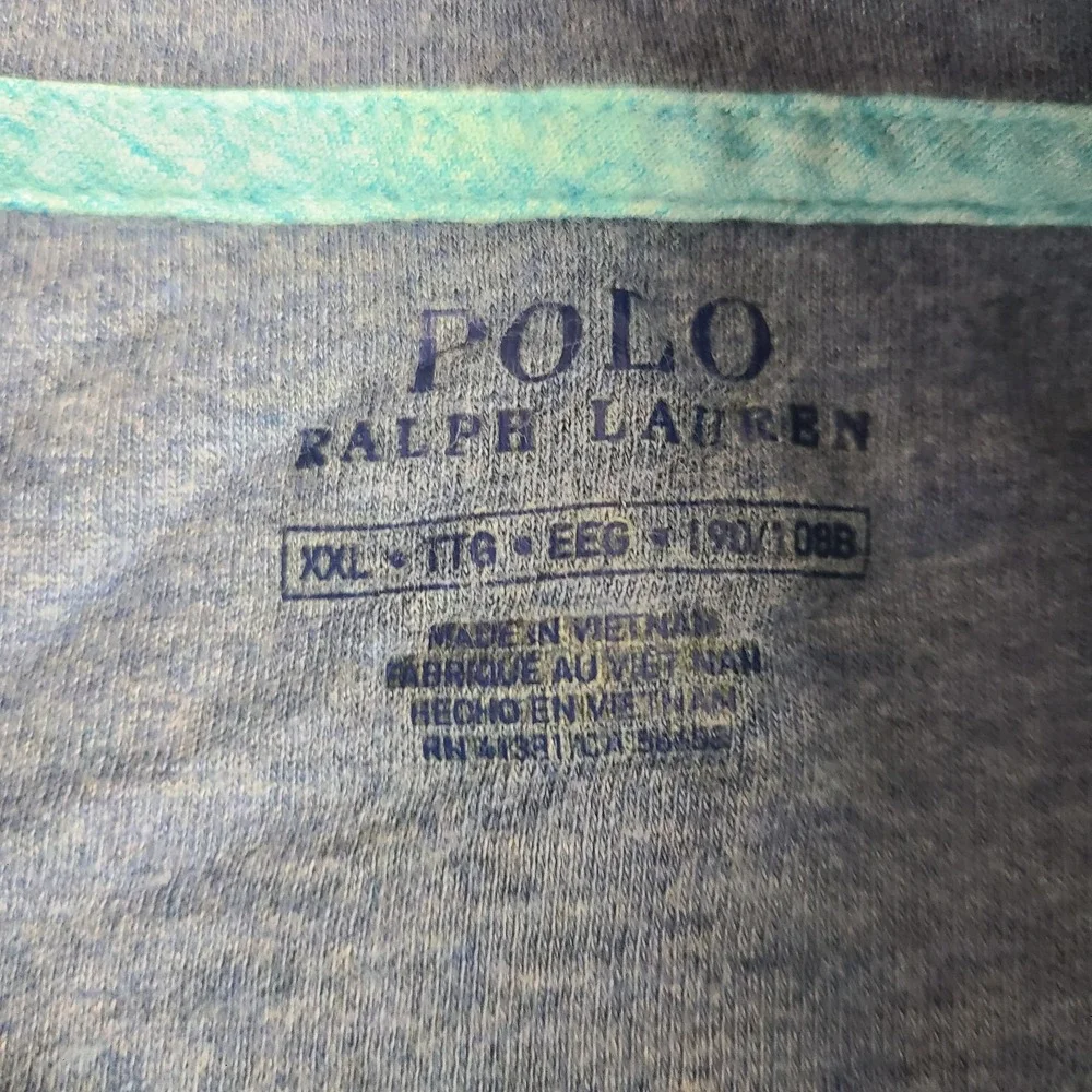 Polo Ralph Lauren Sweater Mens 2XL XXL Light Blue Quarter Zip Sweatshirt *